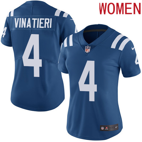 2019 Women Indianapolis Colts 4 Vinatieri blue Nike Vapor Untouchable Limited NFL Jersey